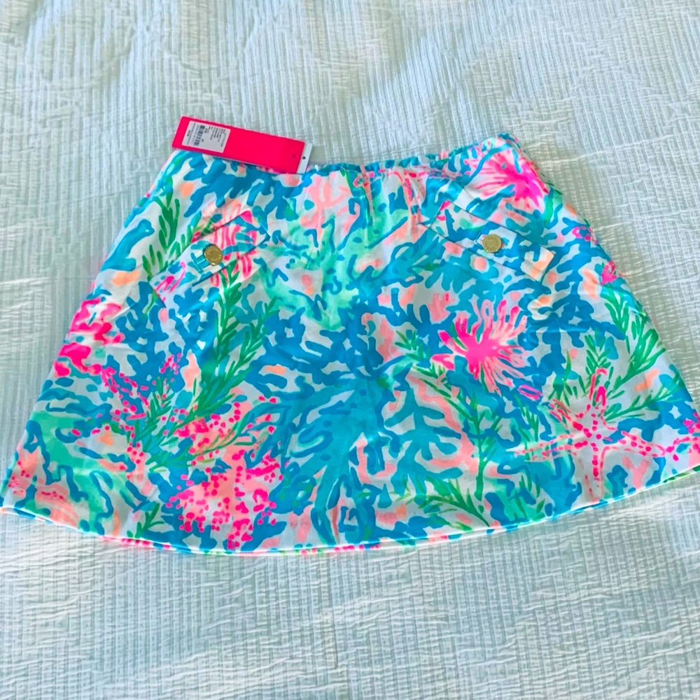 Lilly Pulitzer Blue and Pink Floral Skort